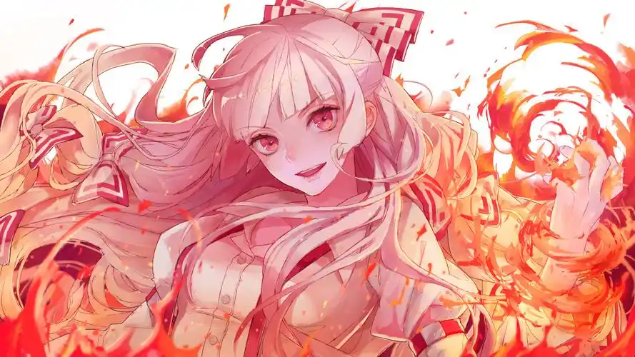 【p站美图】白发红瞳不死少女!《东方project》藤原妹红壁纸特辑