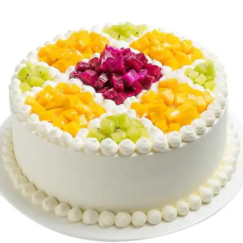 陪伴左右-圆形奶油水果蛋糕