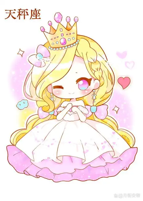 梦幻星空十二星座 小公主 梦幻星空 小公主 十二星座超可爱原创画画