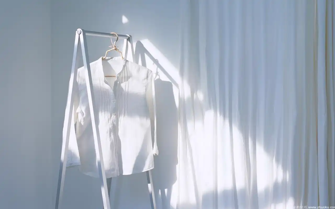 白色系小清新简约室内风景桌面壁纸