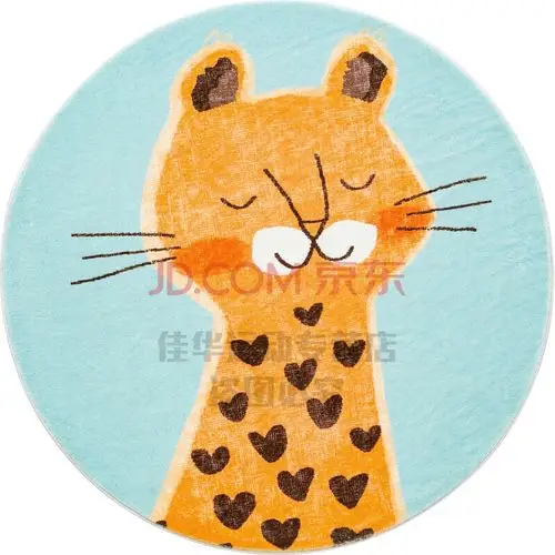 卡通圆形地毯 卡通柔软易打理吊篮吊椅家用动物圆形毛绒地垫新品抖音