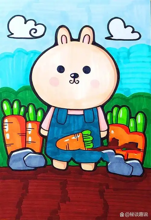 超萌可爱小动物简笔画创意美术儿童画