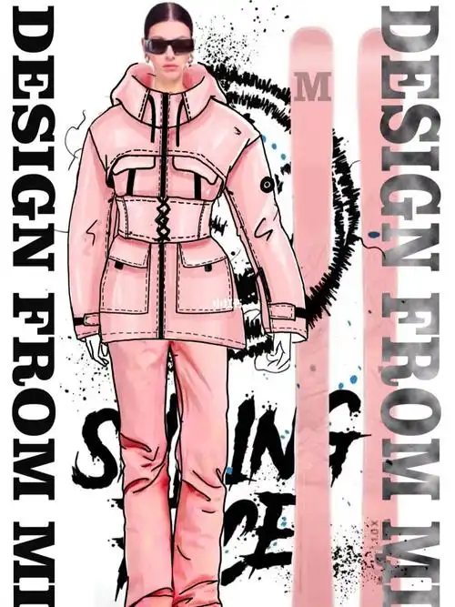 画滑雪服的日常承接各种服装设计私单