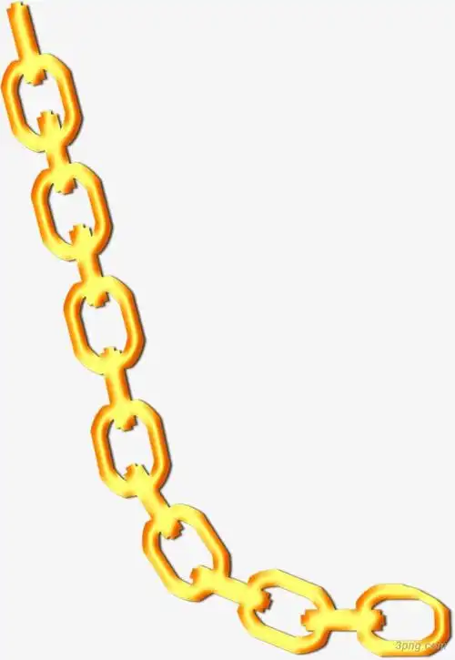 黄色艺术金链png素材透明免抠图片-其他元素