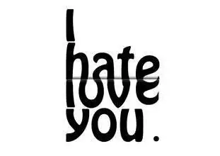 就是love跟hate的位置换一换,把love划掉改成hate,求好心人帮忙