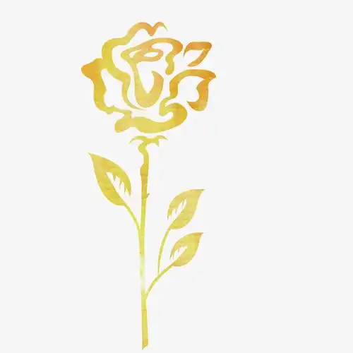 手绘金色玫瑰花设计免抠素材免费下载_觅元素51yuansu.com