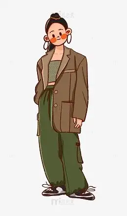 png可爱卡通男生手绘人物psdpngpng创意女生头像pngpng抱束花长发时尚