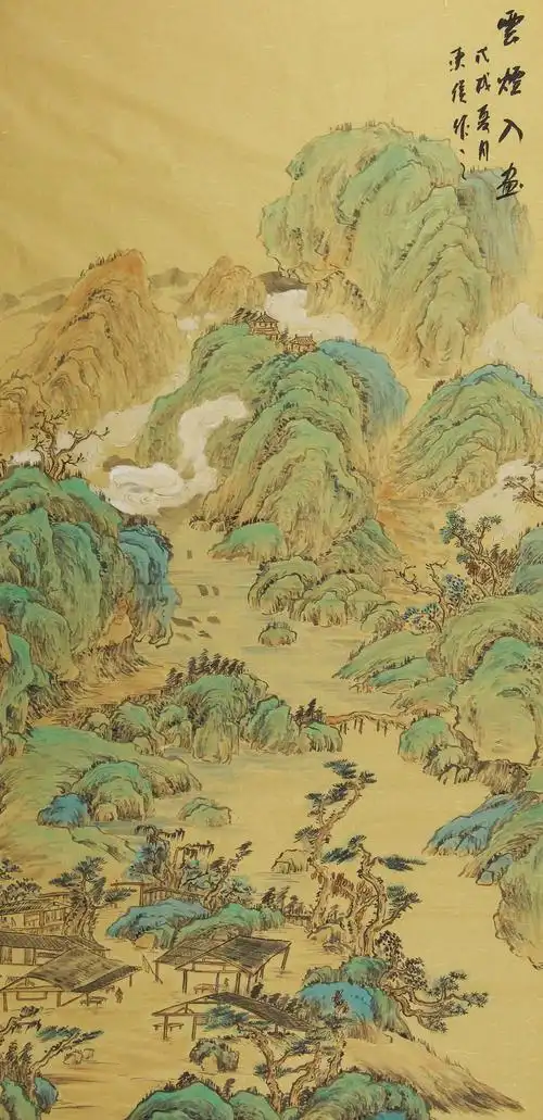 吴东俣山水画作品赏析 | 清新自然界中游走古色古香人物,现代与古典