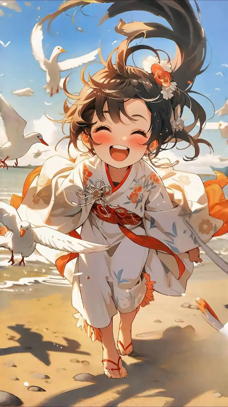 可爱漫画小女孩高清壁纸