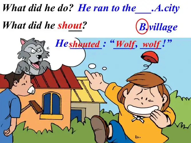 module3unit1heshoutedwolfwolf公开课ppt课件含教案外研版四年级下册