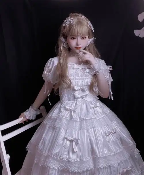 朱砂痣洛丽塔大裙摆婚纱裙长白月光白色jsk大全套这是定金拍下不退xs