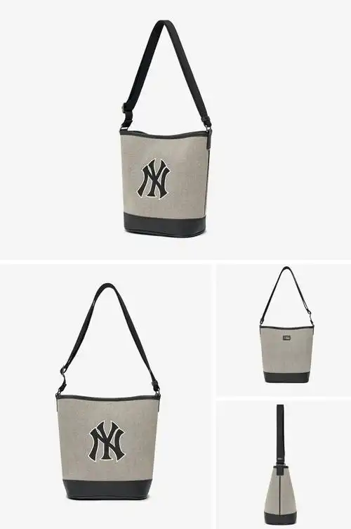 mlb女包ny水桶包洋基队斜挎包女生时尚百搭红袜队休闲单肩包3abms-6