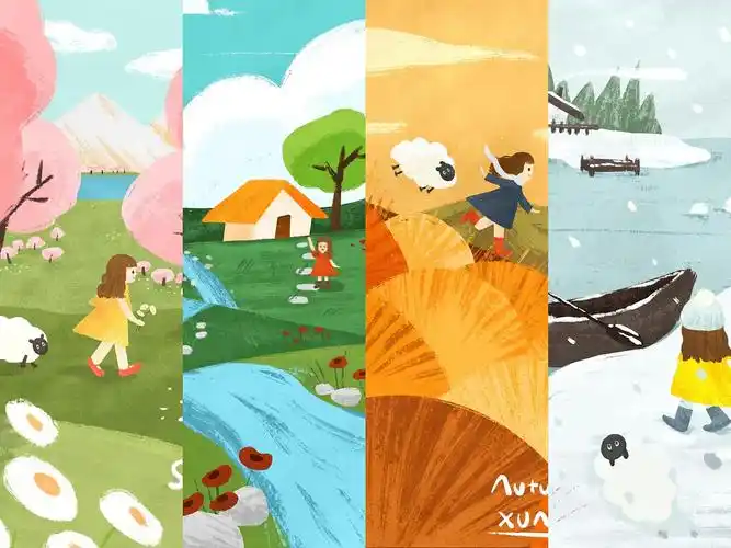 四季色彩 插画 |插画|创作习作|阿xuanxuan啊 - 原创作品 - 站酷