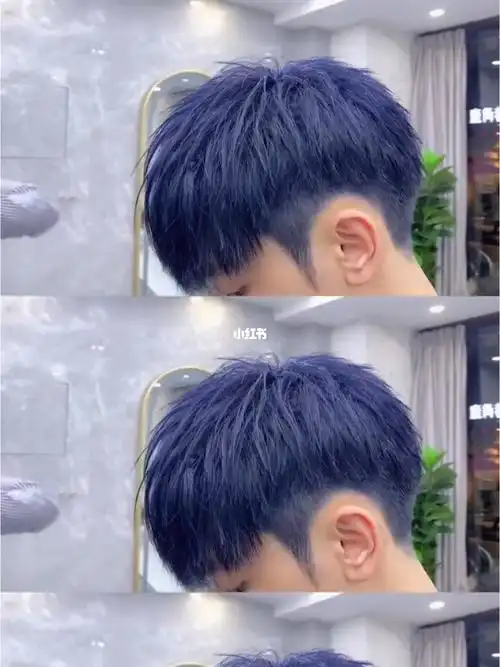 蓝黑色回潮高级质感发色蓝黑室内黑色室外蓝灰色强光透蓝色而且这个发
