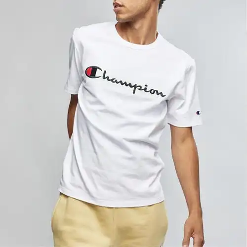 直营champion冠军潮牌男士纯棉字母logo刺绣圆领短袖t恤t1919g549465