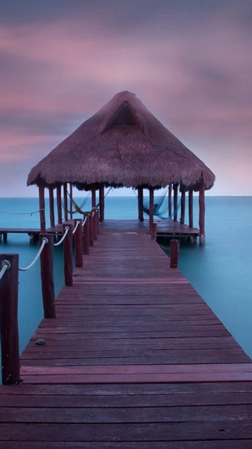 风景蓝天红云海景房h5背景素材