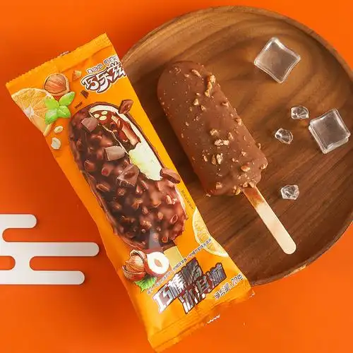 伊利巧乐兹巧榛橘冰淇淋榛子巧克力味脆皮雪糕柑橘味冰激凌70g1支