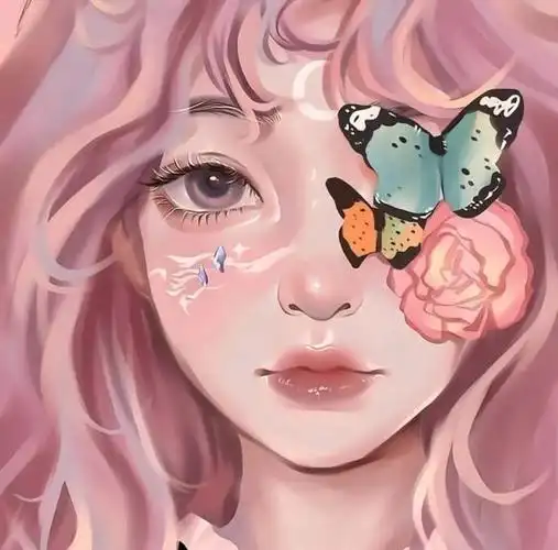 女生手绘油画头像 | 看到心情就变得很好高清可爱的头像女动漫油画