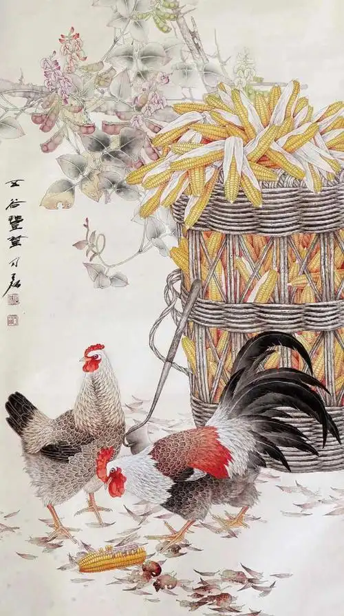 五谷丰登 138x68cm喜韵金秋花鸟四条屏洛阳牡丹甲天下 138x68cm笑口常