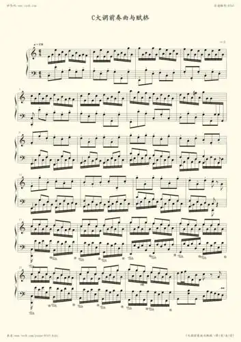 钢琴谱:c大调前奏曲与赋格