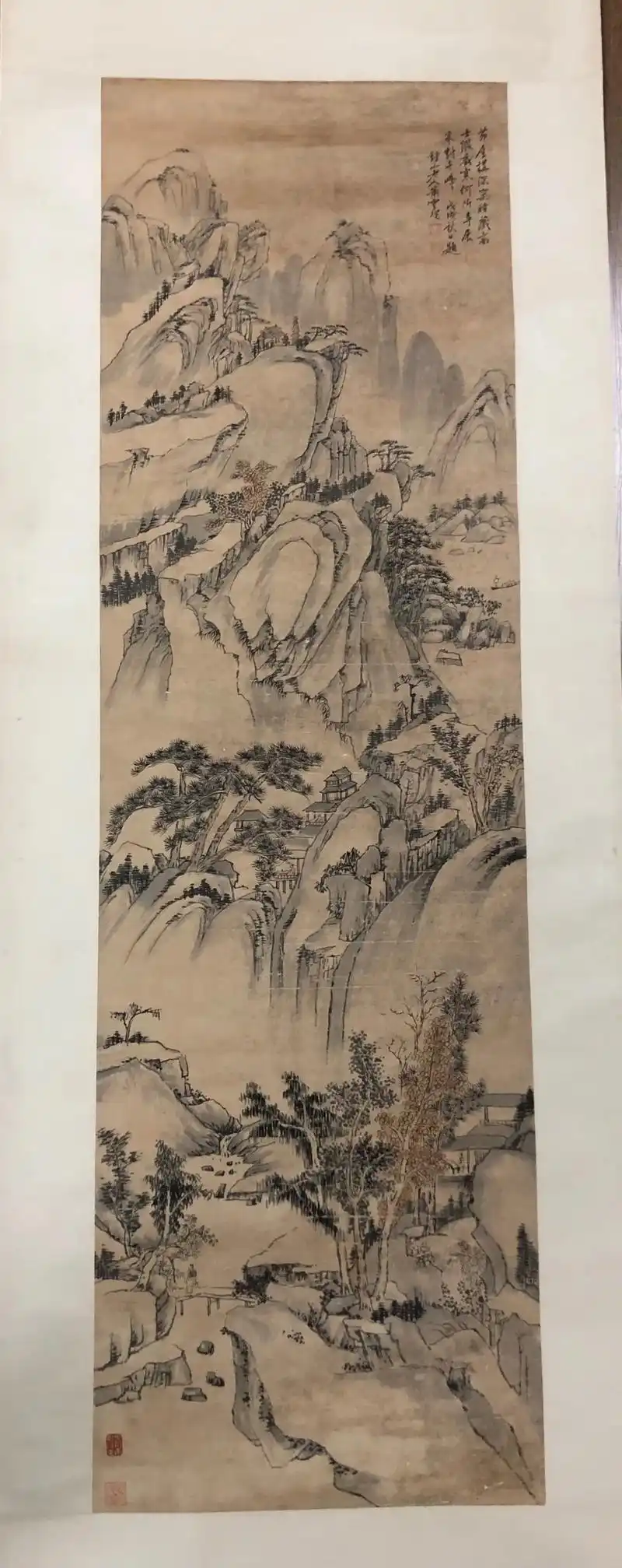 纸本水墨.后修裱. - 抖音