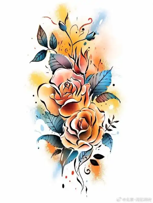 图案分享    花纹身    #纹身分享##纹身设计##北京纹身店##纹身素材