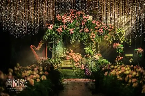 花艺设计森系婚礼鲜花背景墙