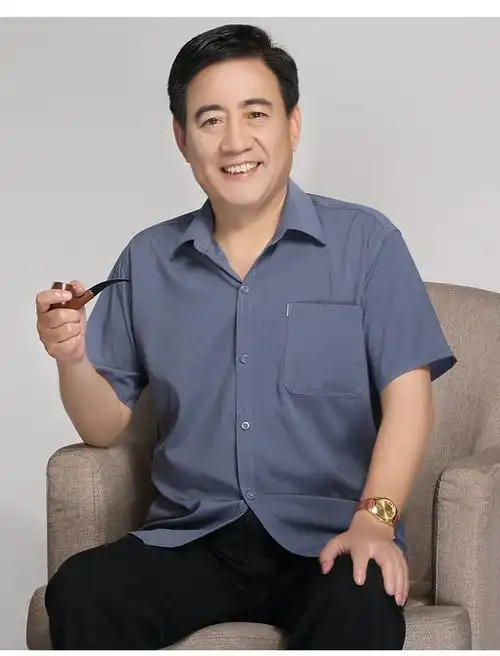 海澜之家旗下aex 父亲节礼物夏季爸爸短袖衬衫老人5060岁70男士衬衣