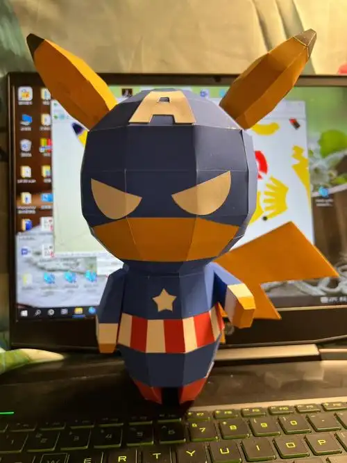 原创纸模皮卡丘美队去年二月份就购买了,最近有空,就做完了.