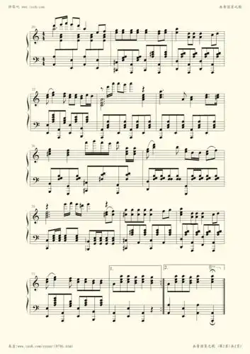 钢琴谱 - 共青团员之歌(电视剧潜伏插曲)