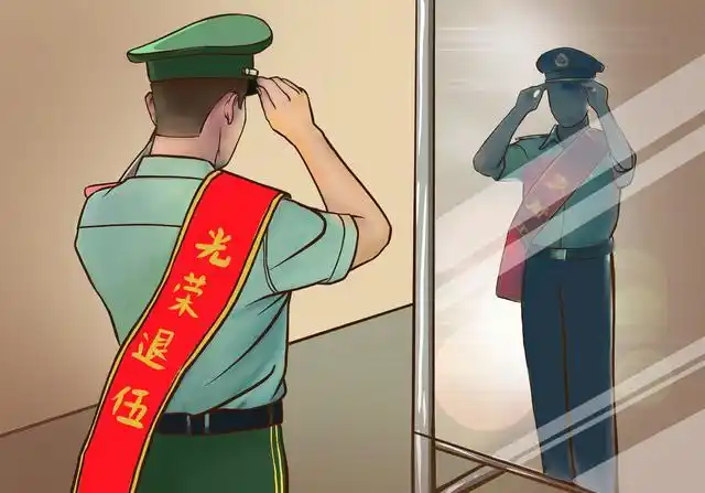 一组漫画送给老兵向军旅的美好时光再敬一个军礼