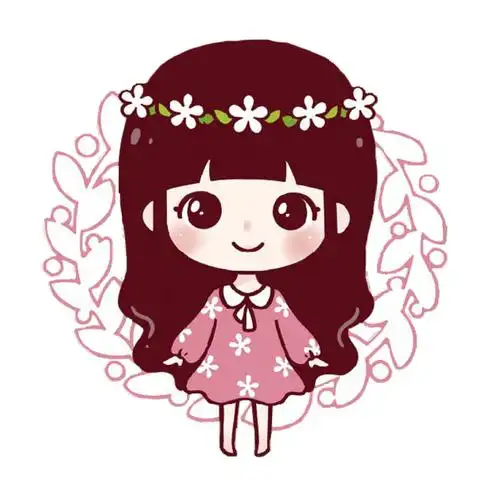 om159卡通花环小女孩人物图案儿童衣服t恤辅料手工diy柯式胶片贴