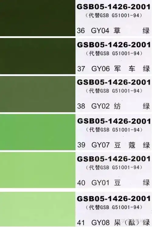 盈凯地坪漆地坪漆国际色卡