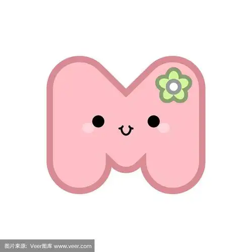 可爱的,人的眼睛,卡通,英文字母m,字体