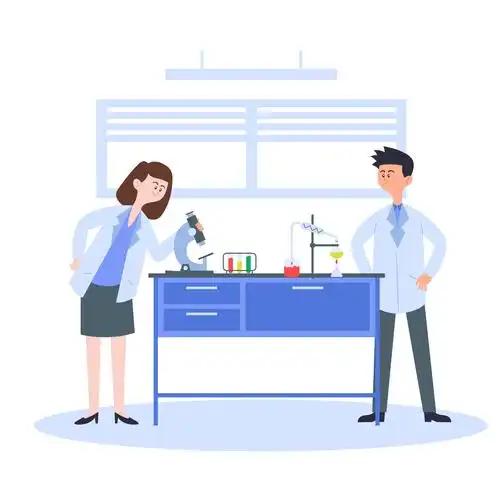 卡通类实验室里的科研人员素材图