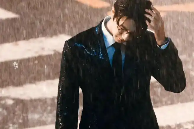 林一离心力西装淋雨路透视频