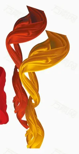 飞舞丝绸布料彩带