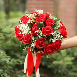 2021韩式干花新娘手捧花红色仿真鲜花束结婚婚礼拍照diy手工ins风