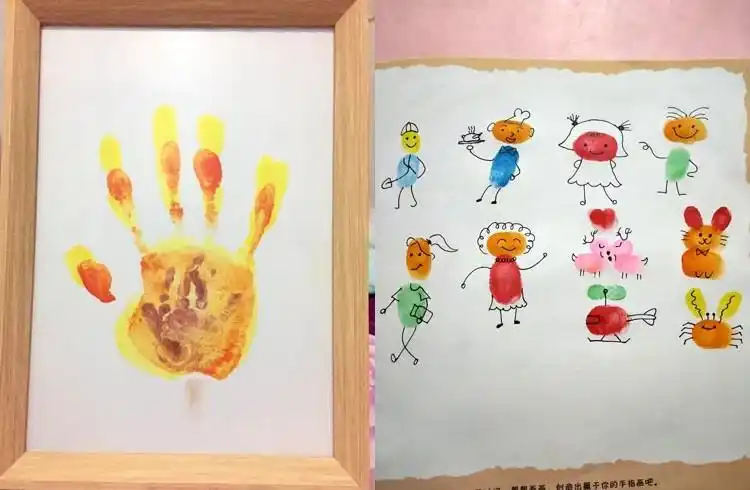 年货儿童手指画印泥印台幼儿园绘画涂鸦手掌印泥画颜料可水洗手掌印盘