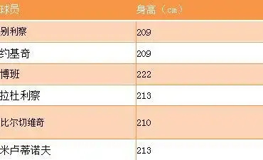 有多名nba级别的球员组成,身高也非常之高,别利察身高209cm,约基奇