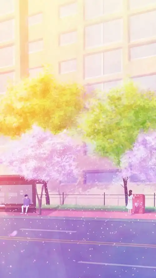 清新唯美梦幻粉红卡通场景高清手机壁纸