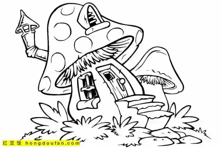 11张迷你有趣的森林小精灵蓝精灵可爱卡通涂色图片