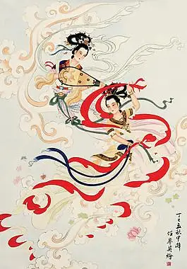 飞天人物神话仙女飞舞飘带莫高莫高窟