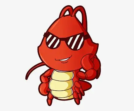 卡通手绘可爱的龙虾