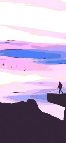 风景手绘插画高清手机壁纸