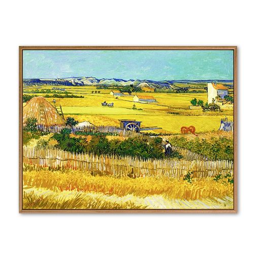 《丰收》梵高客厅装饰画有框电表箱卧室油画玄关卧室床头成品北欧