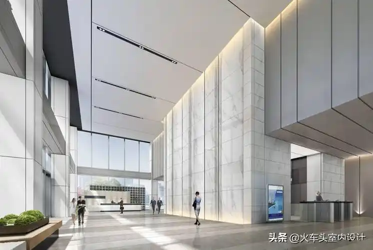 总部办公楼写字楼大堂公区设计案例素材效果图实景装修参考图