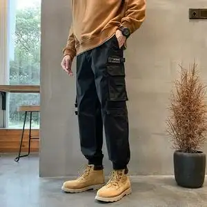 秋季日系工装裤男士宽松复古痞帅休闲裤搭配马丁靴裤子搭配长裤子