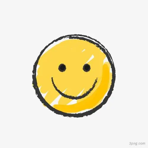 手绘微笑表情png素材透明免抠图片卡通手绘