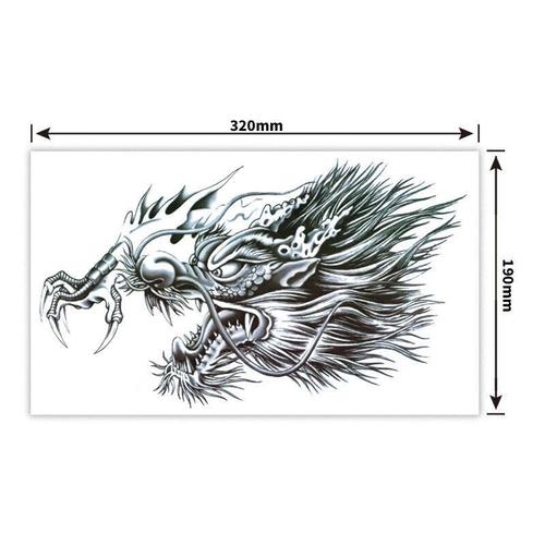 旋瓦辛德过肩龙纹身贴半胛纹身贴花臂龙头防水男款 纹身贴龙社会龙纹